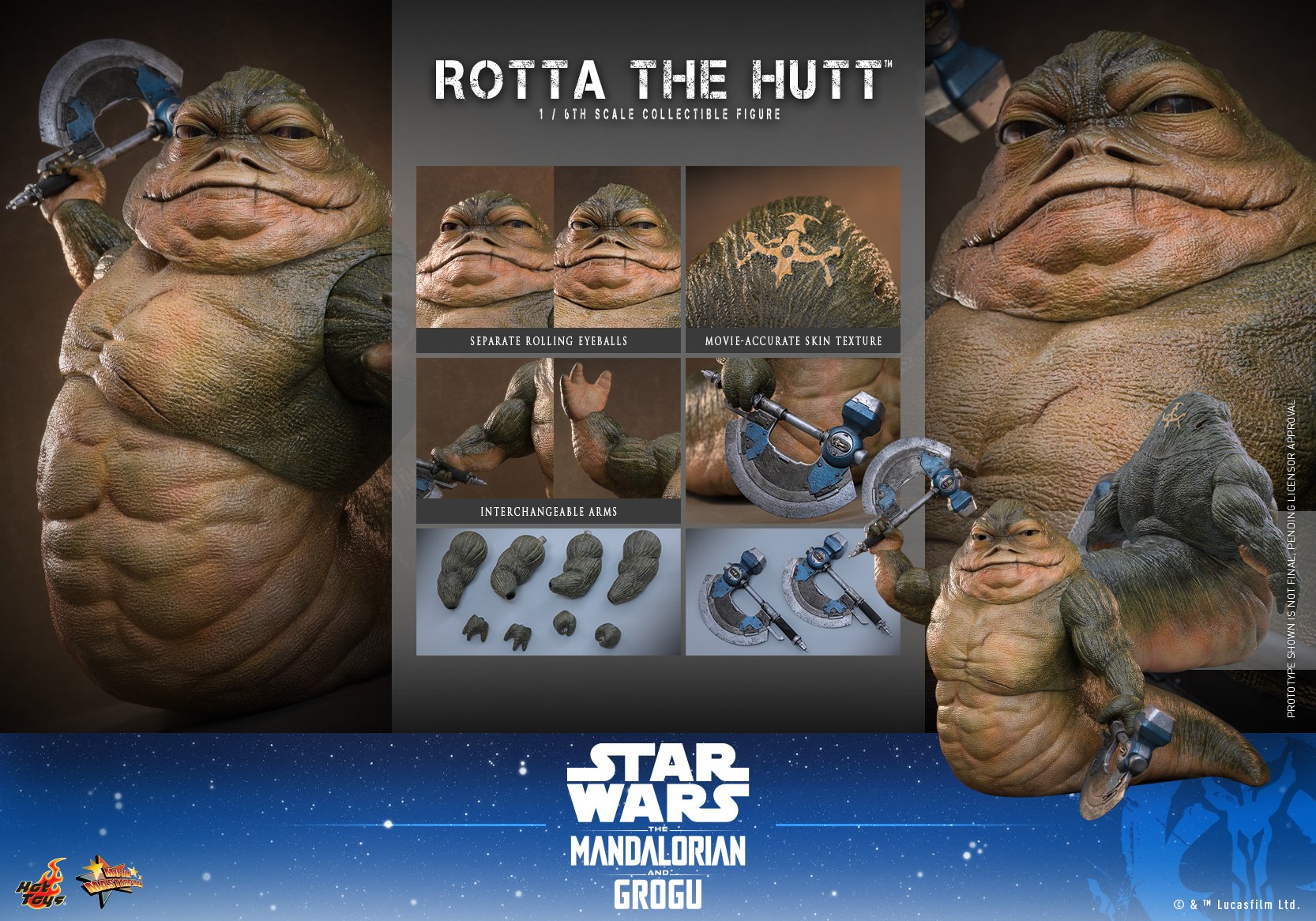 Hot Toys - MMS885 - The Mandalorian & Grogu - Rotta The Hutt 1/6 Scale ...